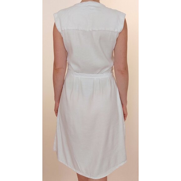 NWOT Tahari Linen Blend White Knee Length Dress 6/S/M - Picture 3 of 9
